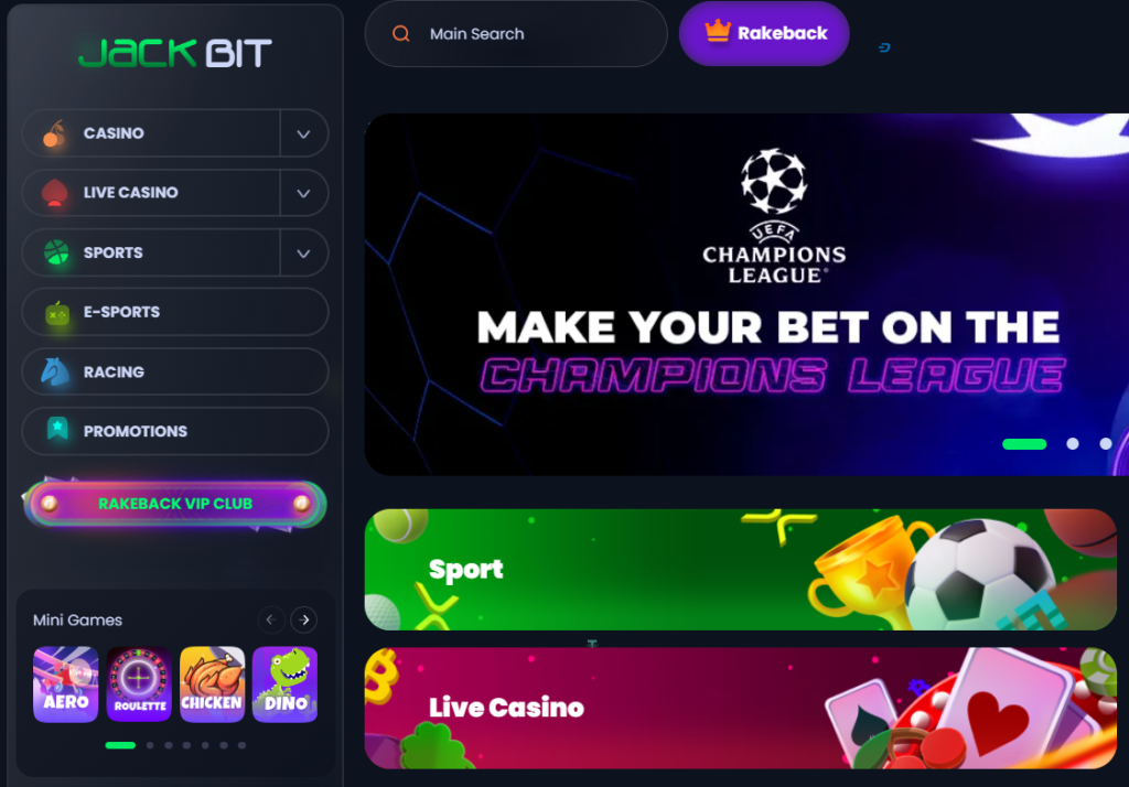 Jackbit casino homepage