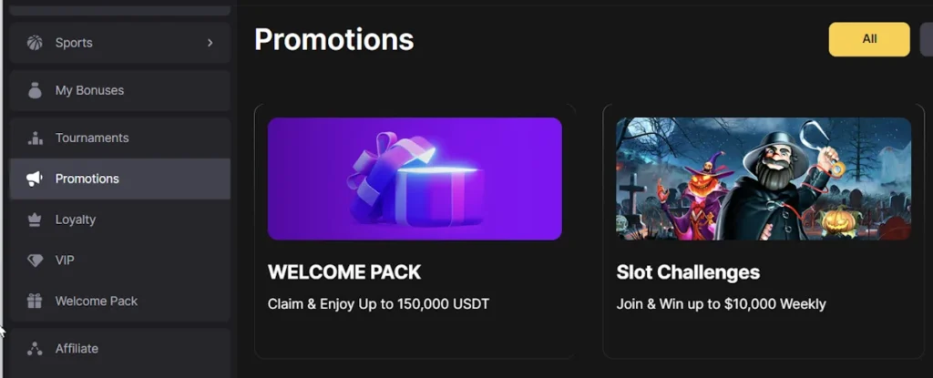 ForuneJack Casino Promotions and Bonuses Section