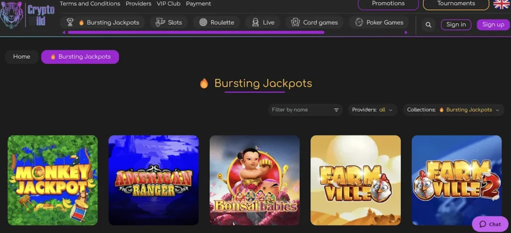 Cryptowild Casino Bursting Jackpots