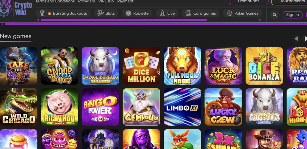 Cryptowild Casino games