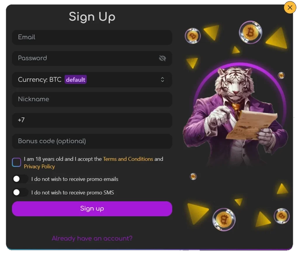 Cryptowild Casino Registration Process