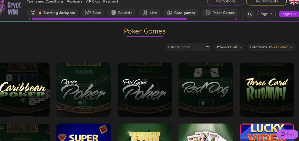 CryptoWild Poker Games