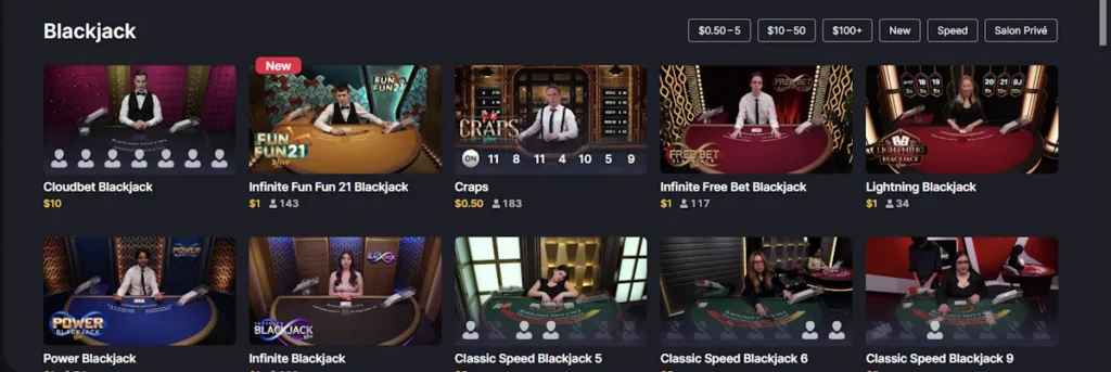 Cloudbet Casino Games