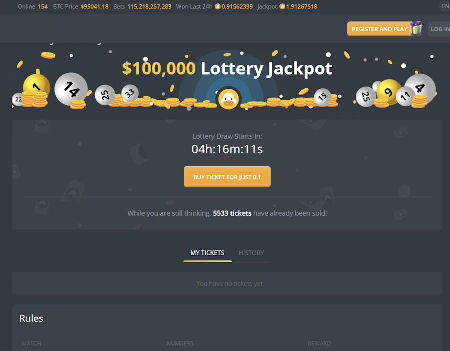 DuckDice Casino Lottery
