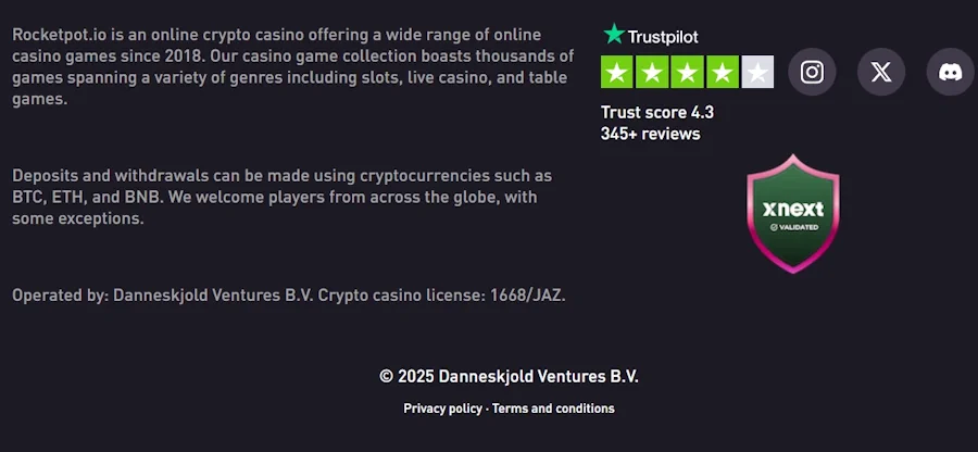 Licensing and Security Rocketpot Casino