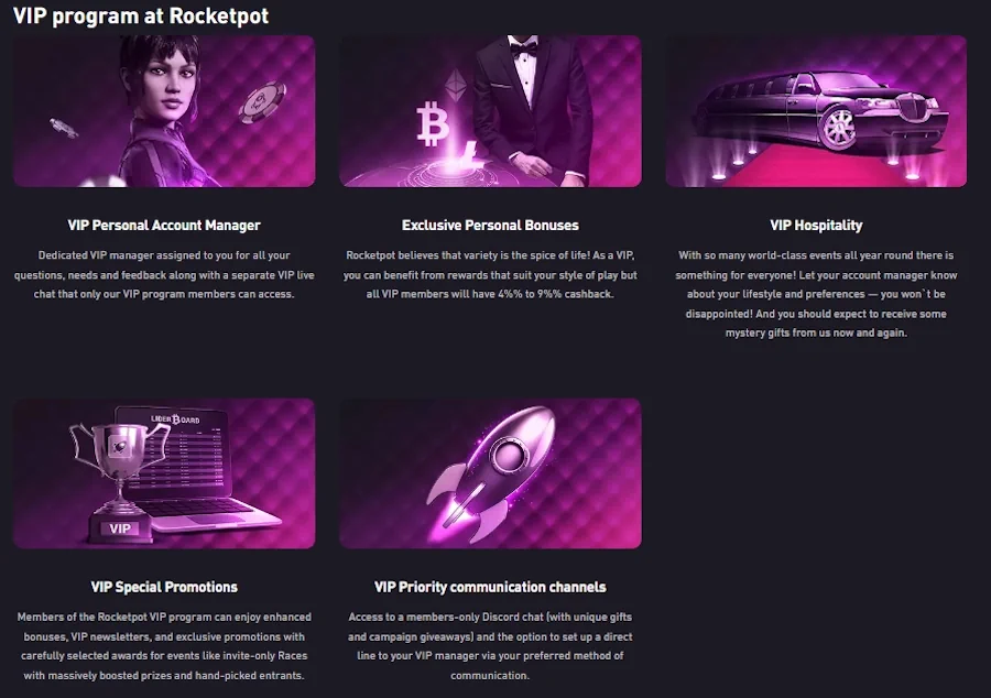 VIP & Loyalty Program Rocketpot Casino